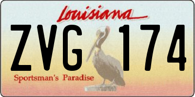 LA license plate ZVG174