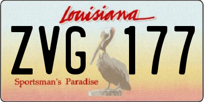 LA license plate ZVG177