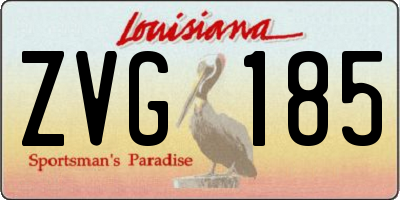 LA license plate ZVG185