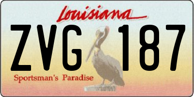 LA license plate ZVG187