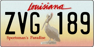 LA license plate ZVG189