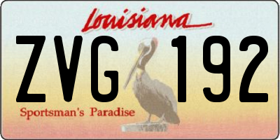 LA license plate ZVG192