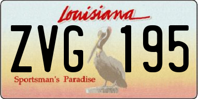 LA license plate ZVG195