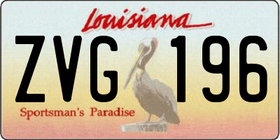 LA license plate ZVG196