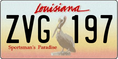 LA license plate ZVG197