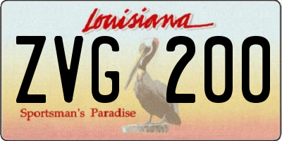 LA license plate ZVG200