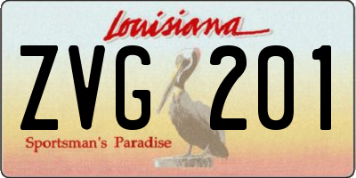 LA license plate ZVG201