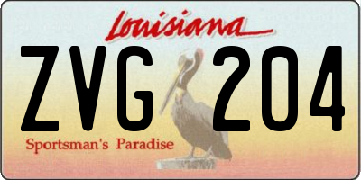 LA license plate ZVG204