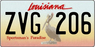 LA license plate ZVG206