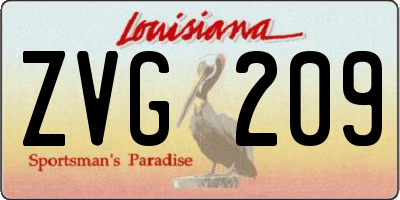LA license plate ZVG209