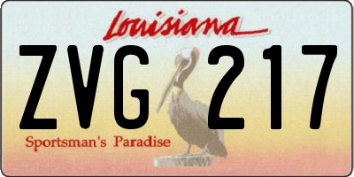 LA license plate ZVG217