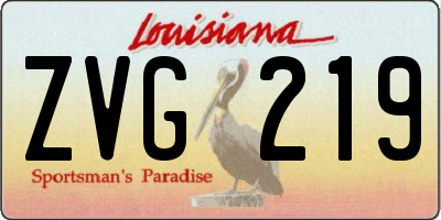 LA license plate ZVG219