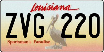 LA license plate ZVG220