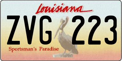 LA license plate ZVG223