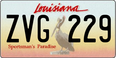 LA license plate ZVG229