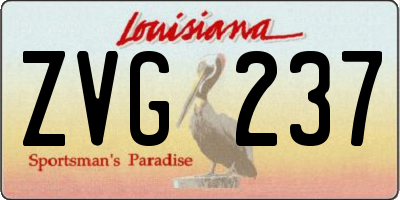 LA license plate ZVG237