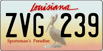 LA license plate ZVG239