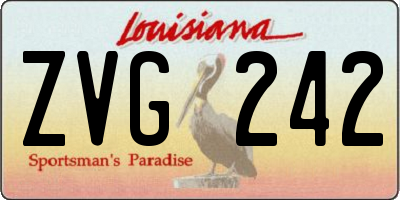 LA license plate ZVG242