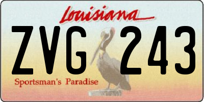 LA license plate ZVG243