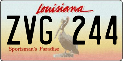 LA license plate ZVG244