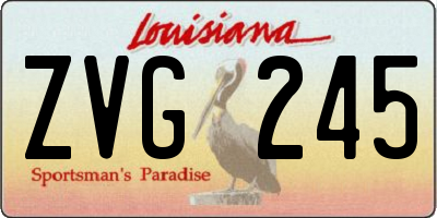 LA license plate ZVG245