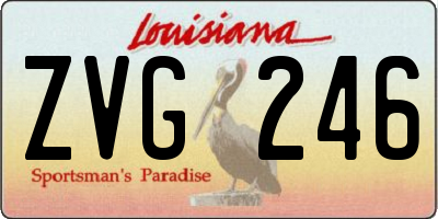 LA license plate ZVG246