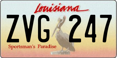 LA license plate ZVG247