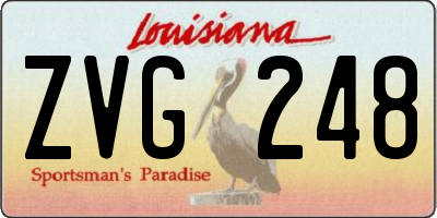 LA license plate ZVG248