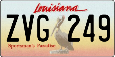 LA license plate ZVG249