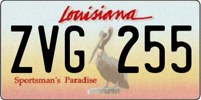 LA license plate ZVG255