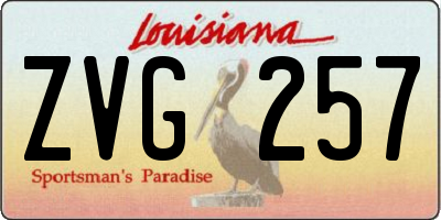 LA license plate ZVG257