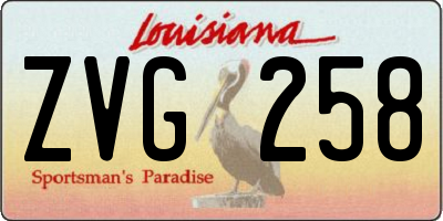 LA license plate ZVG258