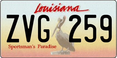 LA license plate ZVG259