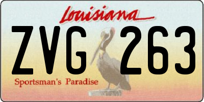 LA license plate ZVG263