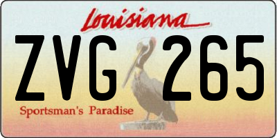 LA license plate ZVG265