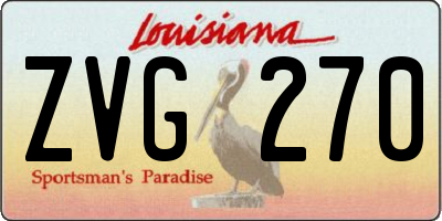 LA license plate ZVG270