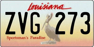 LA license plate ZVG273