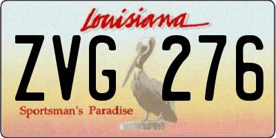 LA license plate ZVG276