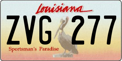 LA license plate ZVG277