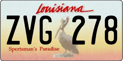 LA license plate ZVG278