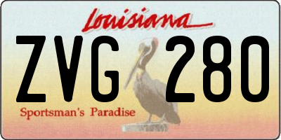 LA license plate ZVG280