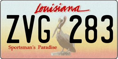 LA license plate ZVG283