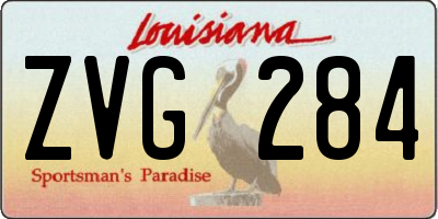 LA license plate ZVG284