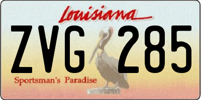 LA license plate ZVG285