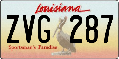 LA license plate ZVG287