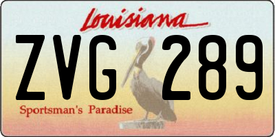 LA license plate ZVG289
