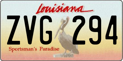 LA license plate ZVG294