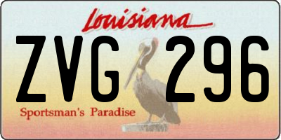 LA license plate ZVG296