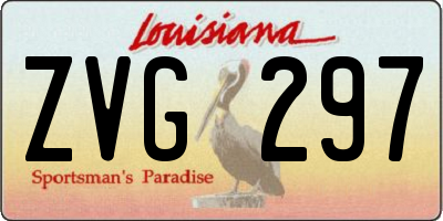 LA license plate ZVG297