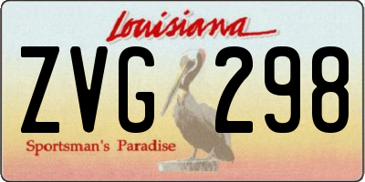 LA license plate ZVG298